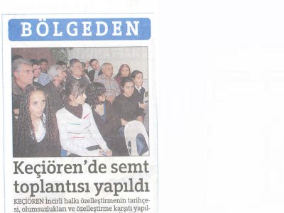KEÇİÖRENDE SEMT TOPLANTISI YAPILDI (HÜRRİYET ANKARA, 25.11.2008)