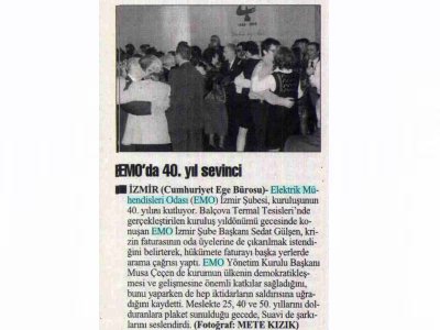 EMO'DA 40 YIL SEVİNCİ-22.12.2008 CUMHURİYET