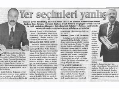 YER SEÇİMLERİ YANLIŞ