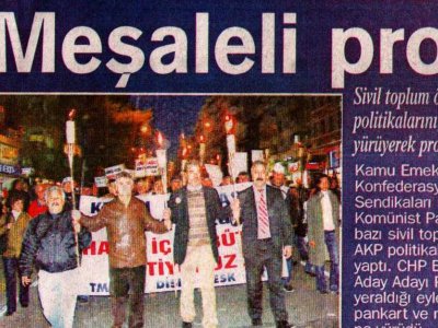 MEŞALELİ PROTESTO (BEYAZ AKDENİZ-29.12.2008)