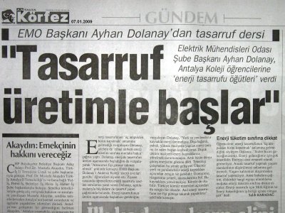 ANTALYA KOLEJİ ÖĞRENCİLERİNE ENERJİ TASARRUFU ÖĞÜTLERİ