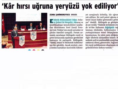 KAR HIRSI UĞRUNA YERYÜZÜ YOK EDİLİYOR'  (BİRGÜN, 13.1.2009)