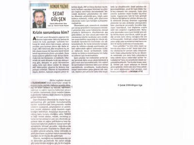 KRİZİN SORUMLUSU KİM?-06.02.2009 BİRGÜN EGE