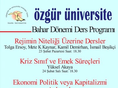 ÖZGÜR ÜNİVERSİTE ANKARA 2009 BAHAR DÖNEMİ DERSLERİ BAŞLIYOR