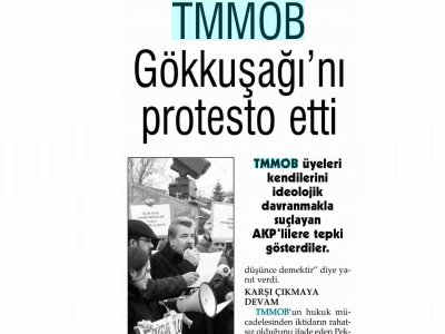 TMMOB GÖKKUŞAĞI'NI PROTESTO ETTİ (EVRENSEL, 11.3.2009)