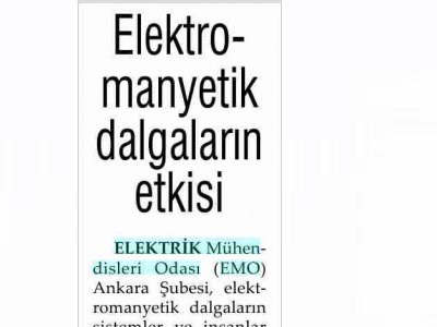 ELEKTROMANYETİK DALGALARIN ETKİSİ (EVRENSEL, 26.5.2009)