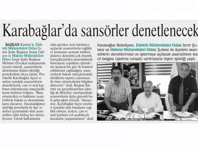 KARABAĞLAR'DA ASANSÖRLER DENETLENECEK-08.07.2009 EGE TELGRAF