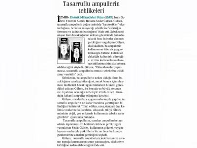 TASARRUFLU AMPULLERİN TEHLİKELERİ-06.08.2009 ANAYURT