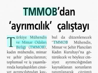 TMMOB'DAN 'AYRIMCILIK' ÇALIŞTAYI  (GÜNLÜK, 07.10.2009)