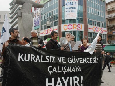 ANKARA EMEK VE MESLEK ÖRGÜTLERİ PLATFORMU, DİRENİŞTEKİ ÇEMEN TEKSTİL İŞÇİLERİNE DESTEK VERDİ