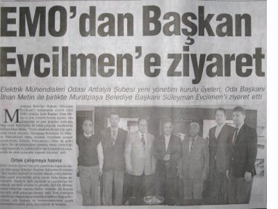 EMO'DAN BAŞKAN EVCİLMEN'E ZİYARET (KÖRFEZ-08.04.2010)
