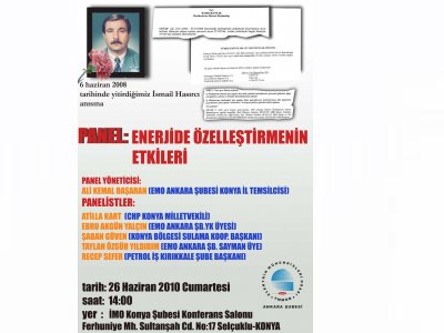 ENERJİDE ÖZELLEŞTİRMENİN ETKİLERİ PANELİ DÜZENLENİYOR