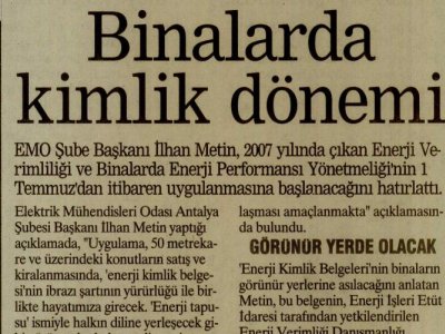 İLHAN METİN:BİNALARDA KİMLİK DÖNEMİ (BURSA KENT-20.06.2010)