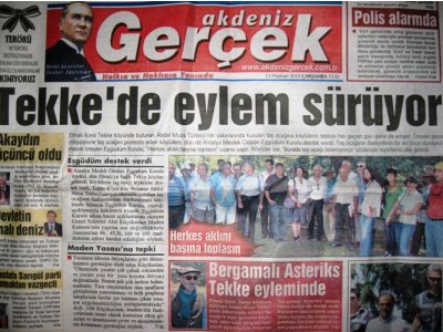 TEKKE'DE EYLEM SÜRÜYOR (GERÇEK AKDENİZ-23.06.2010)