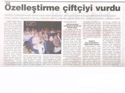 ÖZELLEŞTİRME ÇİFTÇİYİ VURDU (KONYA MERHABA, 27.06.2010)