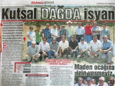 KUTSAL DAĞDA İSYAN (HÜRRİYET AKDENİZ-26.06.2010)