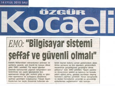EMO: ' BİLGİSAYAR SİSTEMİ ŞEFFAF VE GÜVENLİ OLMALI'