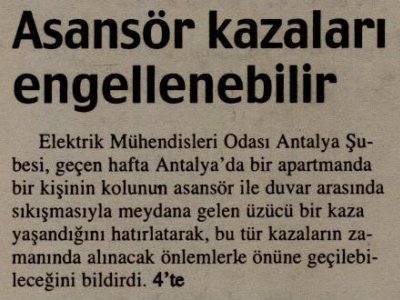 İLHAN METİN:ASANSÖR KAZALARI ENGELLENEBİLİR. (HÜRSES-05.10.2010)
