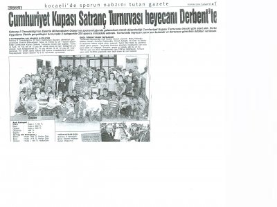 CUMHURİYET KUPASI SATRANÇ TURNUVASI HEYECANI DERBENT'TE