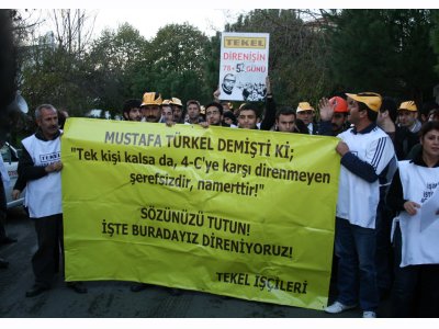 DİRENEN TEKEL İŞÇİLERİ BASIN AÇIKLAMASI YAPTI
