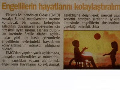 ENGELLİLERİN HAYATLARINI KOLAYLAŞTIRALIM (ANTALYA GÜNDEM-13.12.2010)