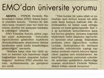 EMO'DAN ÜNİVERSİTE YORUMU