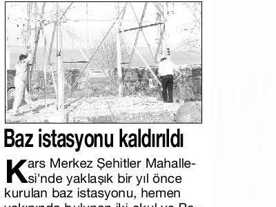 BAZ İSTASYONU KALDIRILDI (ANAYURT, 04.01.2011)