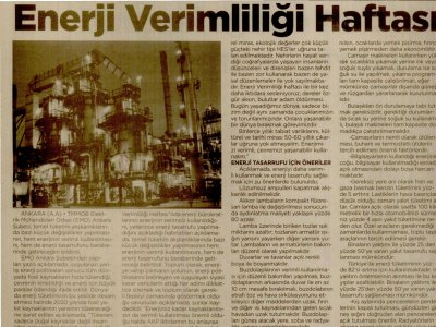 ENERJİ VERİMLİLİĞİ HAFTASI (SONSÖZ, 01.02.2011)