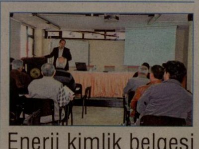 ENERJİ KİMLİK BELGESİ EĞİTİMLERİ BAŞLADI (ANTALYA SON HABER-29.01.2011)