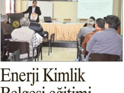 ENERJİ KİMLİK BELGESİ EĞİTİMİ (SABAH ANTALYA AKDENİZ-02.02.2011)