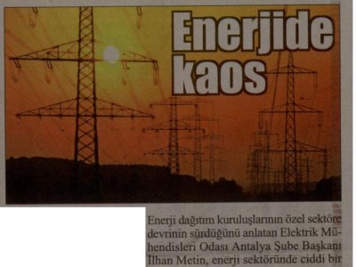 ENERJİDE KAOS (CUMHURİYET AKDENİZ-11.02.2011)