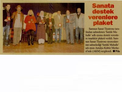 SANATA DESTEK VERENLERE PLAKET- (TAKA-25.02.2011)