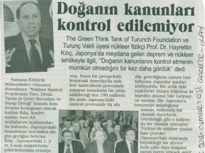 DOĞANIN KANUNLARI KONTROL EDİLEMİYOR(OLAY GAZETESİ-19.03.2011)