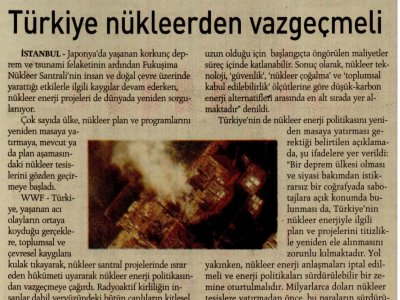 TÜRKİYE NÜKLEERDEN VAZGEÇMELİ (ÖZGÜR GÜNDEM, 13.04.2011)