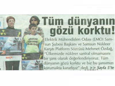 TÜM DÜNYANIN GÖZÜ KORKTU(DENGE GAZETESİ-15.04.2011)