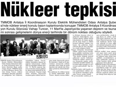 NÜKLEER TEPKİSİ (HİLAL-23.04.2011)