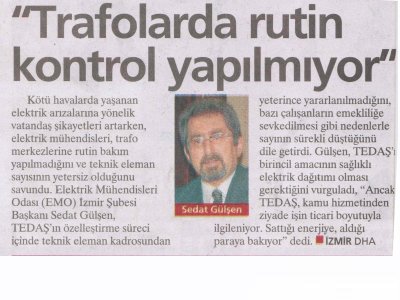 TRAFOLARDA RUTİN KONTROL YAPILMIYOR-27.04.2011-MİLLİYET EGE