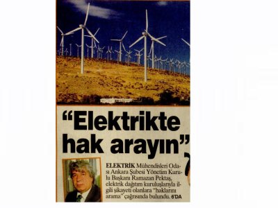 `ELEKTRİKTE HAK ARAYIN` (SABAH ANKARA, 17.05.2011)