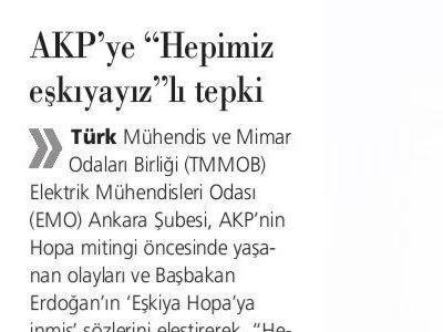 MÜHENDİSLERDEN `EŞKIYA` TEPKİSİ (YENİÇAĞ GAZETESİ, 03.06.2011)