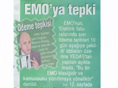 EMO`YA TEPKİ(HABER GAZETESİ-11.06.2011)