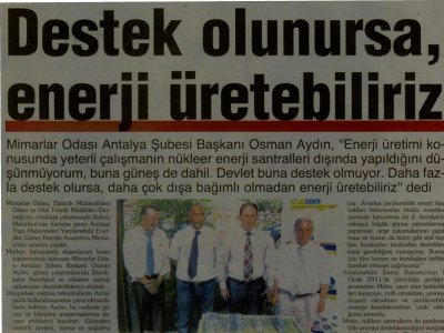 DESTEK OLUNURSA,ENERJİ ÜRETEBİLİRİZ(YENİ YÜZYIL-23.06.2011)