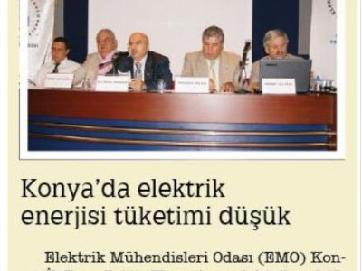 KONYA`DA ELEKTRİK ENERJİSİ TÜKETİMİ DÜŞÜK (YENİGÜN, 26.06.20119