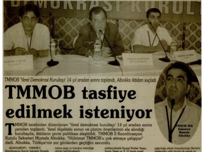 TMMOB TASFİYE EDİLMEK İSTENİYOR.
