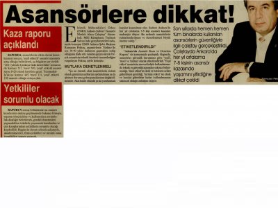 ASANSÖRLERE DİKKAT! (SABAH ANKARA, 10.09.2011)