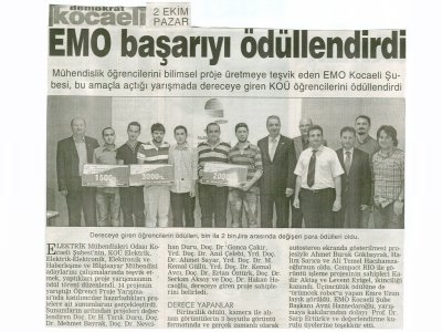 EMO BAŞARIYI ÖDÜLLENDİRDİ