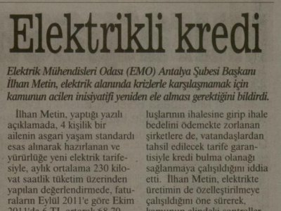 ELEKTRİKLİ KREDİ (AKDENİZ BEYAZ- 06.10.2011)