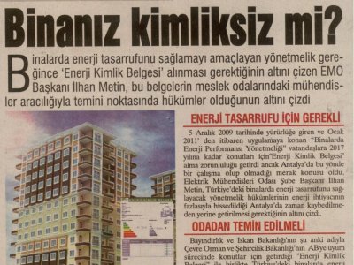BİNANIZ KİMLİKSİZ Mİ? (AKDENİZDE YENİ YÜZYIL-14.11.2011)