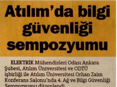 ATILIMDA BİLGİ GÜVENLİĞİ SEMPOZYUMU (HÜRRİYET ANKARA, 27.11.2011)