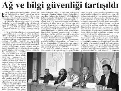 AĞ VE BİLGİ GÜVENLİĞİ TARTIŞILDI (BAŞKENT GAZETESİ, 29.11.2011)