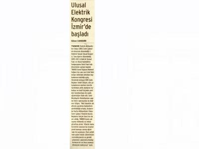 ULUSAL ELEKTRİK KONGRESİ İZMİR`DE BAŞLADI - 25.11.2011 - BİRGÜN